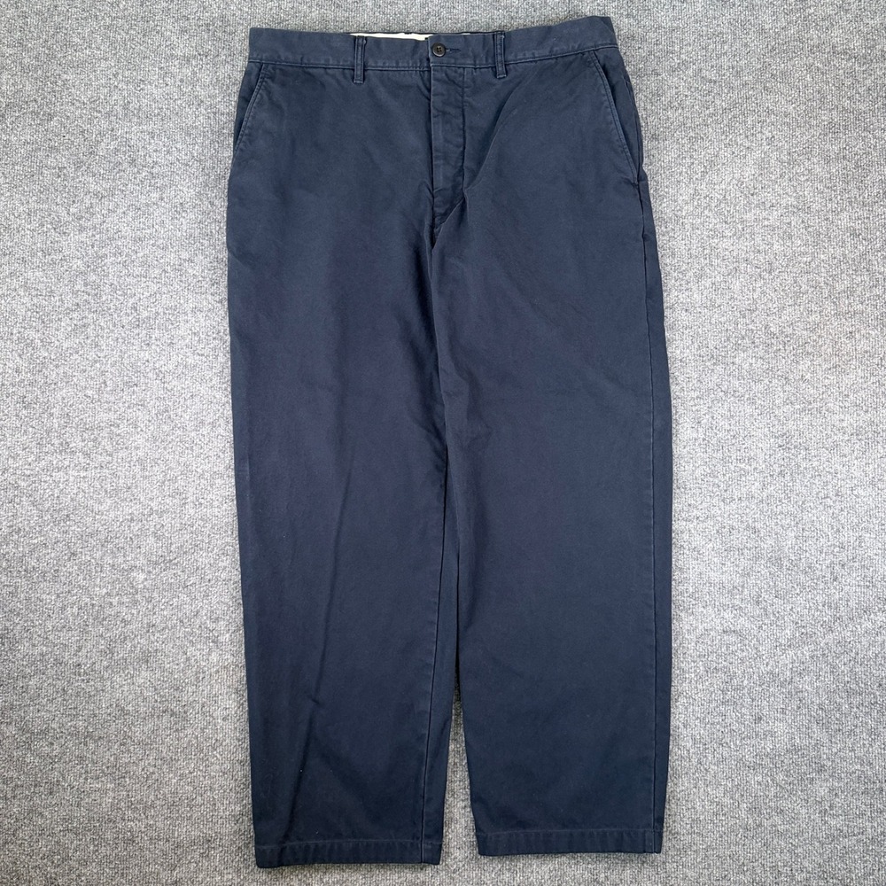 J Crew Classic Chino Pants Mens 36x30* Blue Wide Leg Oarsman 90s Style
